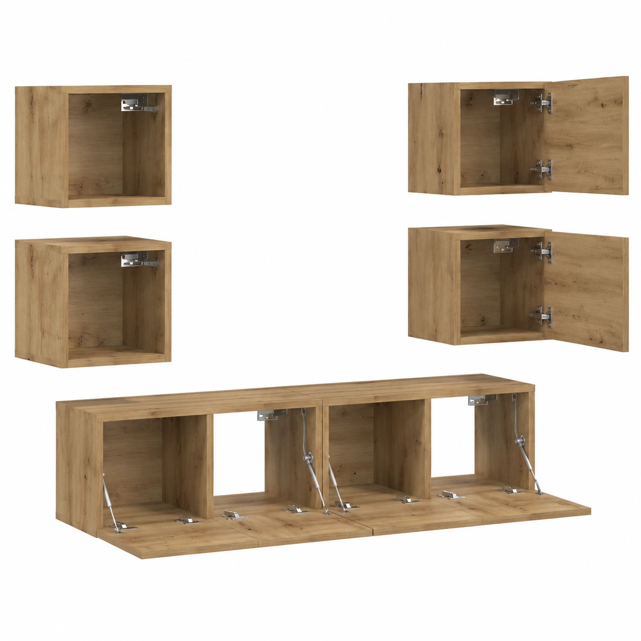 Armoire, en chêne, avec rangement, 6 pièces, pour la chambre