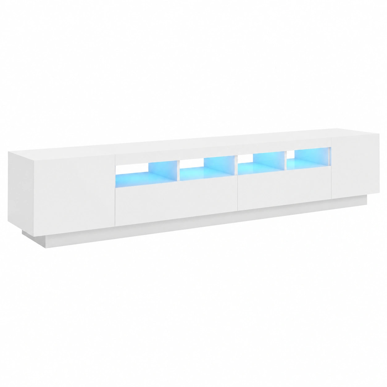 Armoire, avec rangement, avec éclairage LED, coloris blanc, pour la chambre