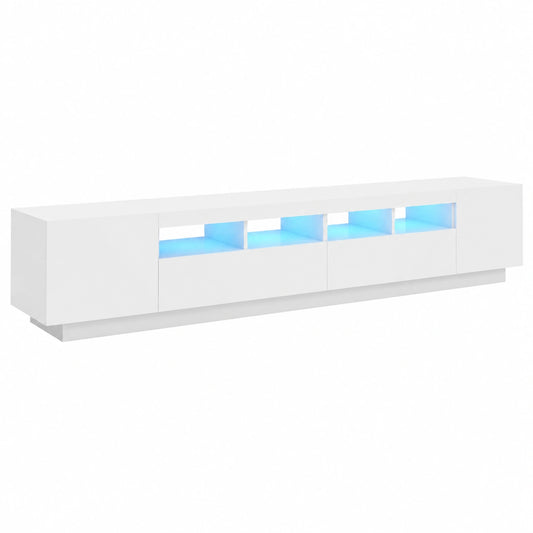 Armoire, avec rangement, avec éclairage LED, coloris blanc, pour la chambre