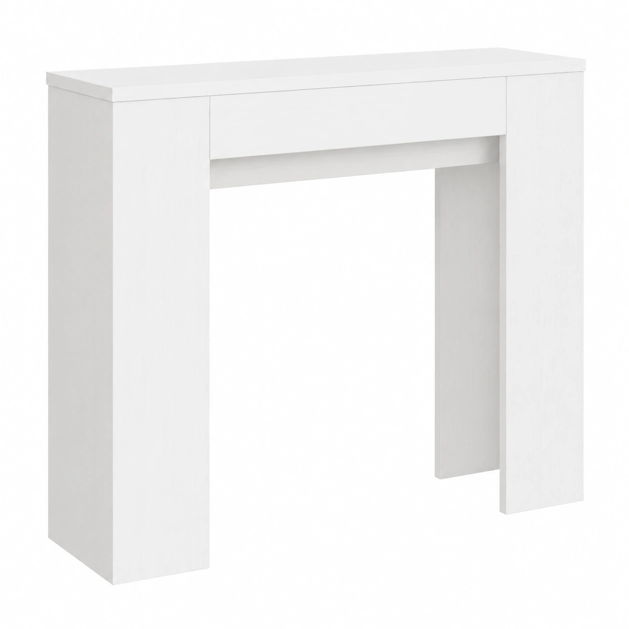 Table console, extensible, coloris blanc, pour l’entrée ou le salon