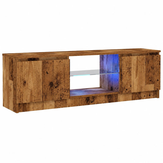 Meuble TV, avec éclairage LED, 120 x 30 x 36 cm, pour le salon