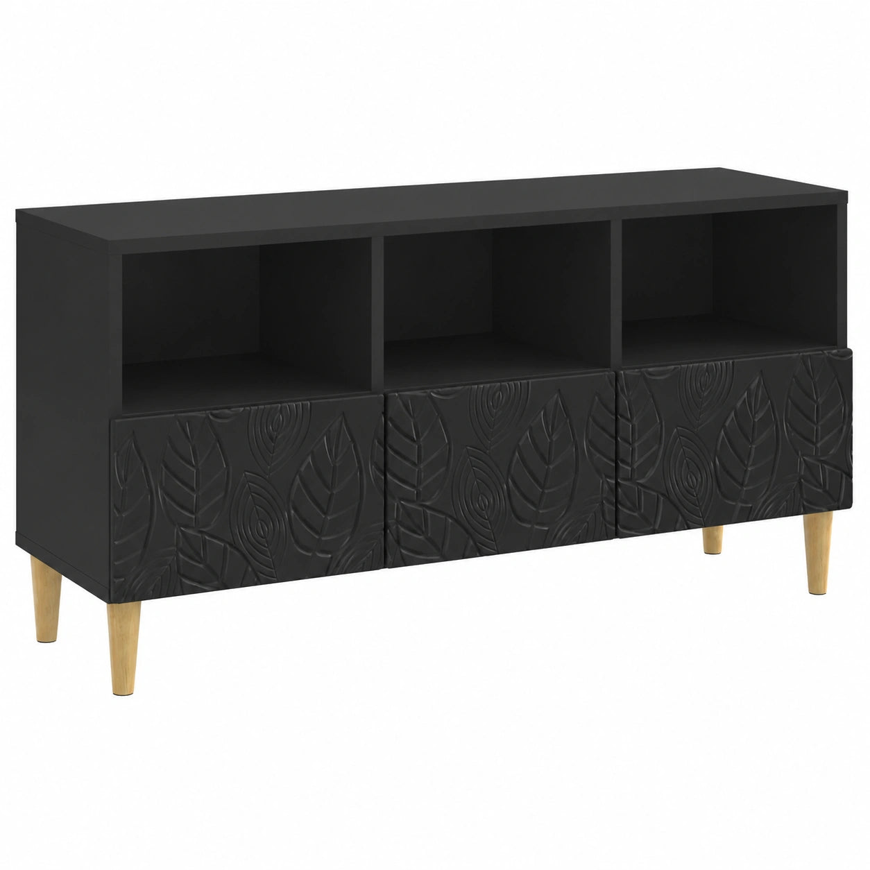 Meuble TV, avec rangement, 102 x 34,5 x 50 cm, coloris noir, pour le salon