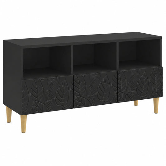 Meuble TV, avec rangement, 102 x 34,5 x 50 cm, coloris noir, pour le salon