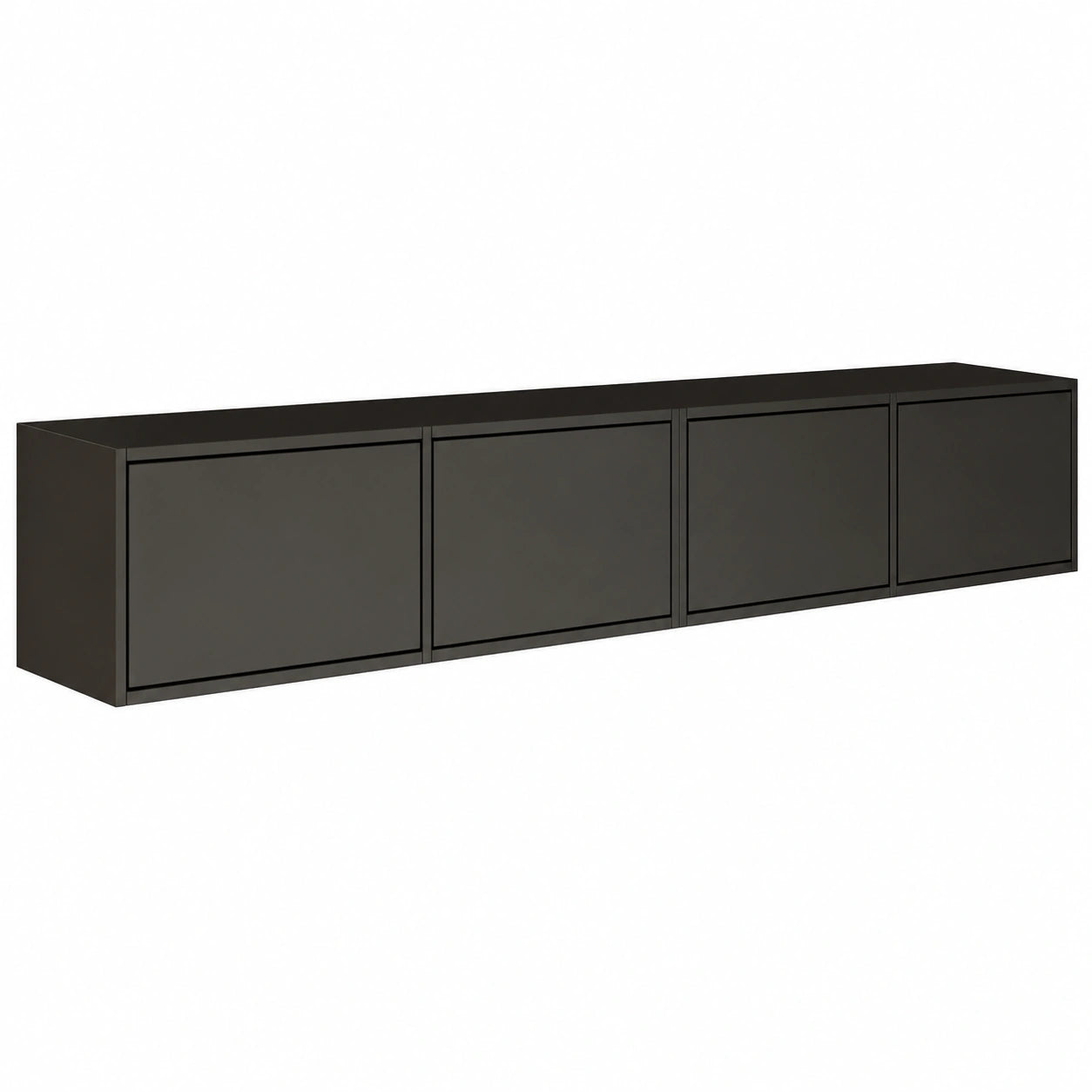 Meuble TV, avec portes, coloris noir, pour le salon