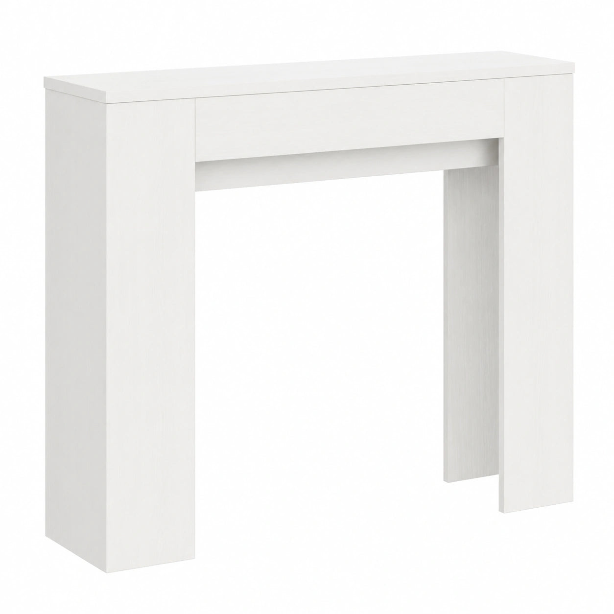 Table console, extensible, coloris blanc, pour l’entrée ou le salon