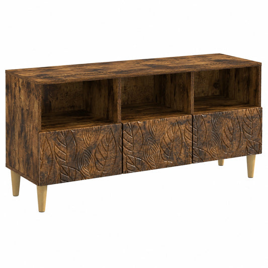 Meuble TV, avec rangement, en chêne, 102 x 34,5 x 50 cm, pour le salon