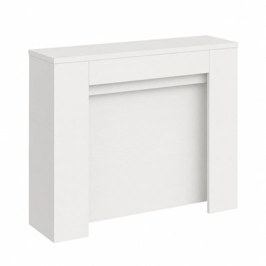Table console, extensible, coloris blanc, pour l’entrée ou le salon