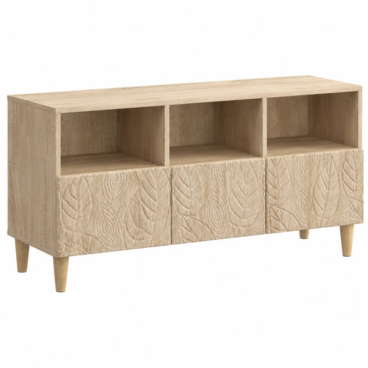 Meuble TV, avec rangement, en chêne, 102 x 34,5 x 50 cm, pour le salon