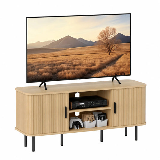 Meuble TV, avec portes, en chêne, pour le salon
